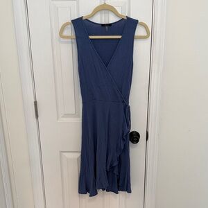 Soprano Faux Wrap Blue Dress